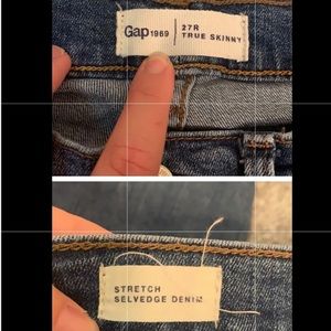 ISO GAP STRETCH SELVEDGE DENIM IN SIZE 26 OR 26P